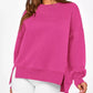 Daverri Fashions Casual Loose Side Slit Sweatshirt - DAVERRI FASHIONS