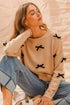 SO ME Ribbon Bow Applique Sweater - DAVERRI FASHIONS