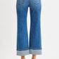 RISEN Full Size Mid Rise Crop Straight Cuffed Jeans Plus Size