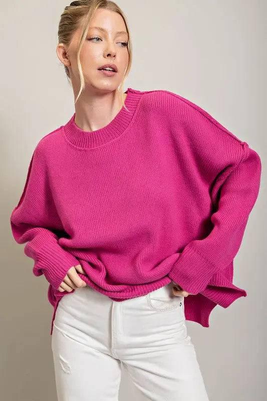 Long sleeve ribbed sweater