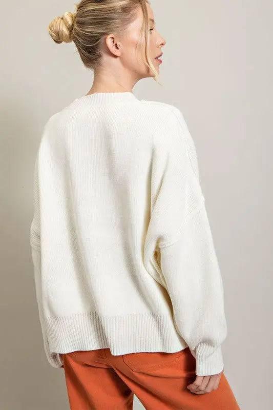 Long sleeve ribbed sweater