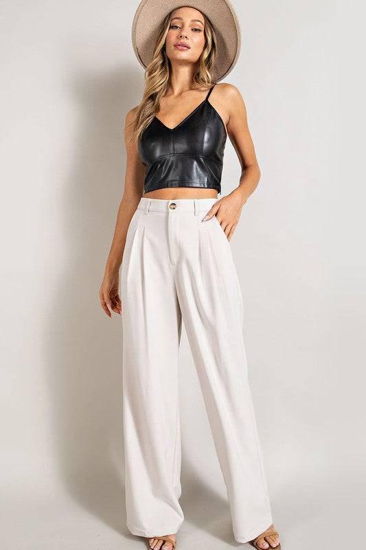 Relaxed straight pants OATMEAL L Pants