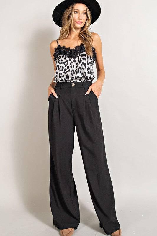 Relaxed straight pants BLACK L Pants