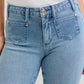 Judy Blue Full Size Mid Rise Bootcut Jeans with Contrast Wash & Front Patch Pockets Plus Size - DAVERRI FASHIONS