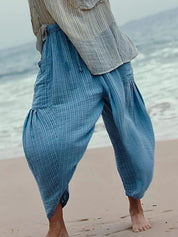 Cerulean Full Size Striped Wide Leg Casual Pants Plus Size | Pants Daverri Fashions