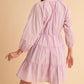 Aemi + Co Notched Balloon Sleeve Tiered Mini Dress Mini Dresses