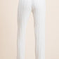 BiBi Cable-Knit High Waist Sweater Pants - DAVERRI FASHIONS