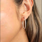 Adored Inlaid Moissanite 925 Sterling Silver Hoop Earrings - DAVERRI FASHIONS