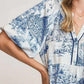 Umgee Two Tone Landscape Print Dress Plus Size Mini Dresses