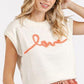Mittoshop Contrast Letter Round Neck Cap Sleeve Knit Top Tops