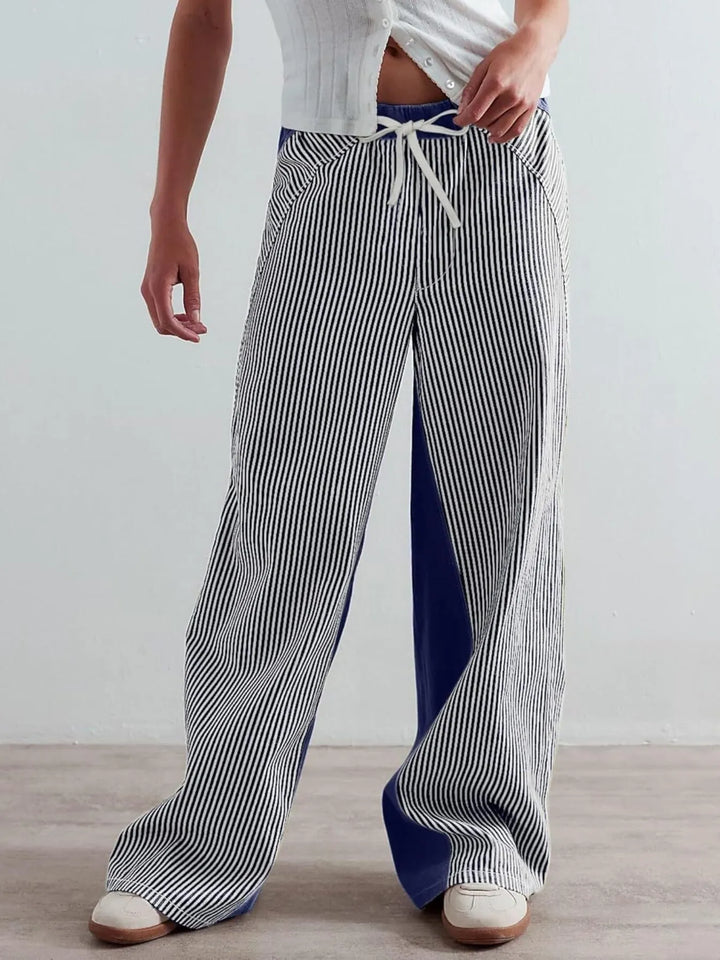 Striped Wide Leg Jeans | Pants Daverri Fashions