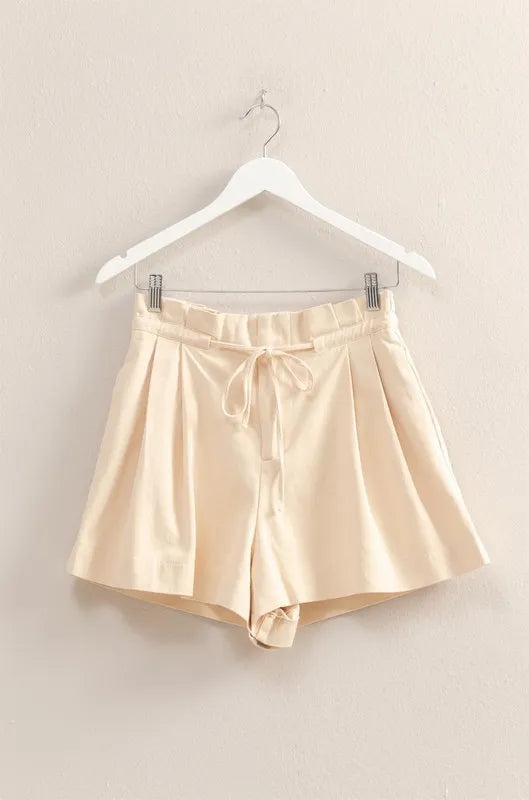 HYFVE High-Waisted Washed Twill Paperbag Shorts Shorts