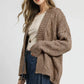 Umgee Chunky Cable Knit Open Front Cardigan - DAVERRI FASHIONS