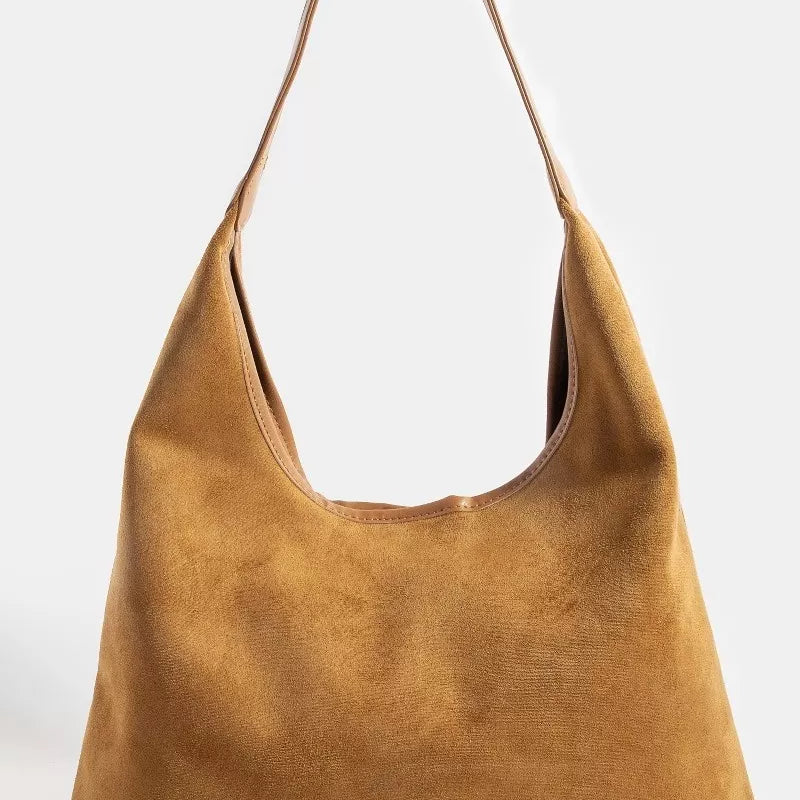 Fame Suede Faux Leather Trim Hobo Bag | Hobo Bags Daverri Fashions