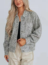 Leopard Button Up Denim Jacket - DAVERRI FASHIONS