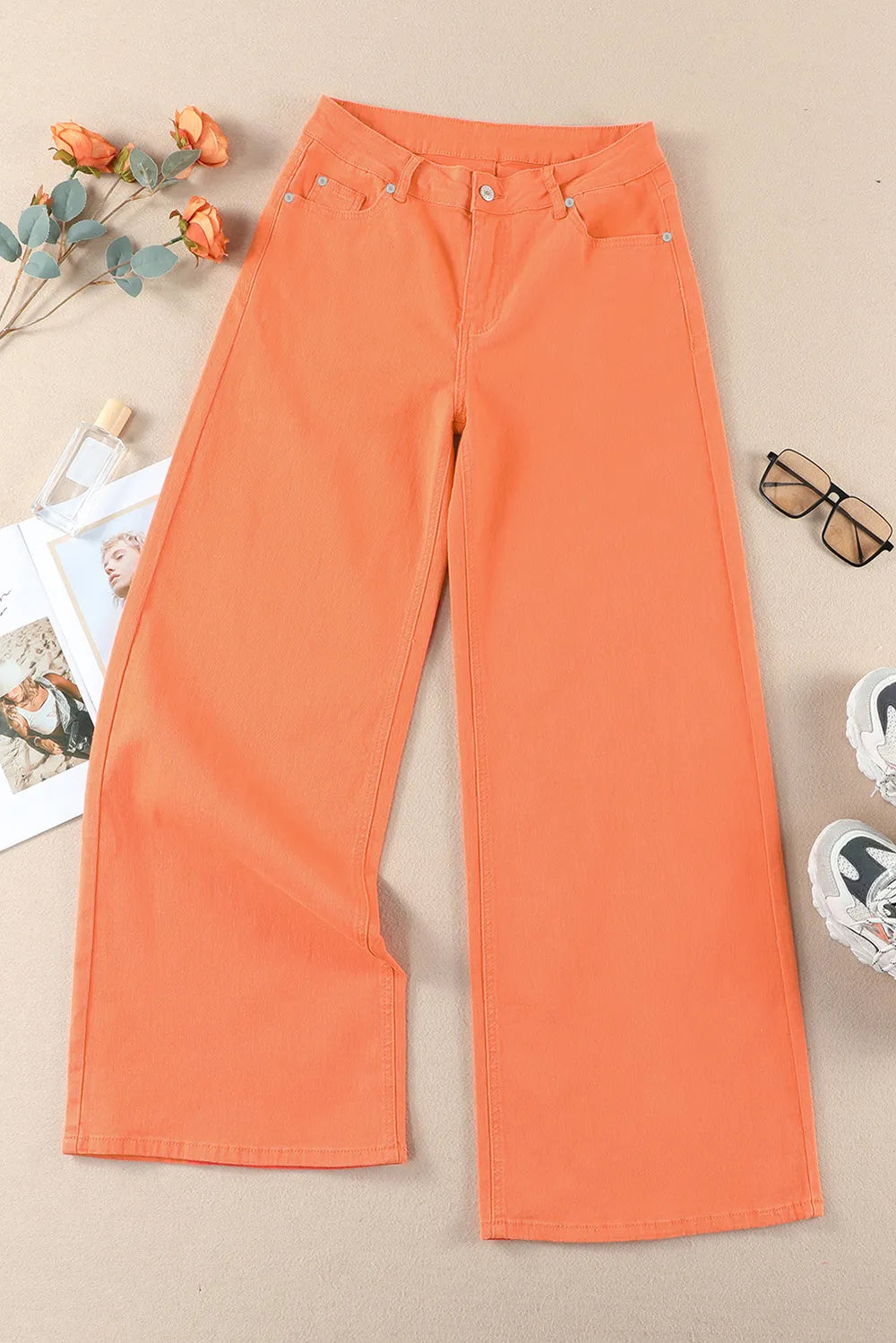 Wide Leg High Waist Jeans | Jeans Daverri Fashions