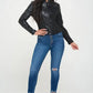 Coalition LA Zip Up Vegan Leather Moto Jacket - DAVERRI FASHIONS