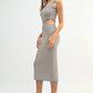 MABLE Multi Color Chevron Knit Bodycon Midi Dress