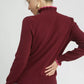 Umgee Ribbed Round Neck Sweater with Ruffle Contrast Trim - DAVERRI FASHIONS