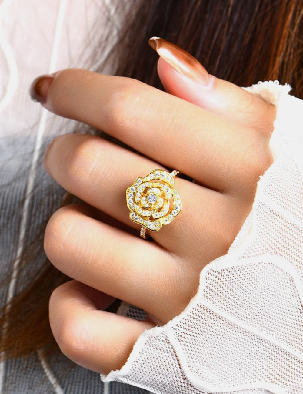 Moissanite Flower Shape Ring | Rings Daverri Fashions