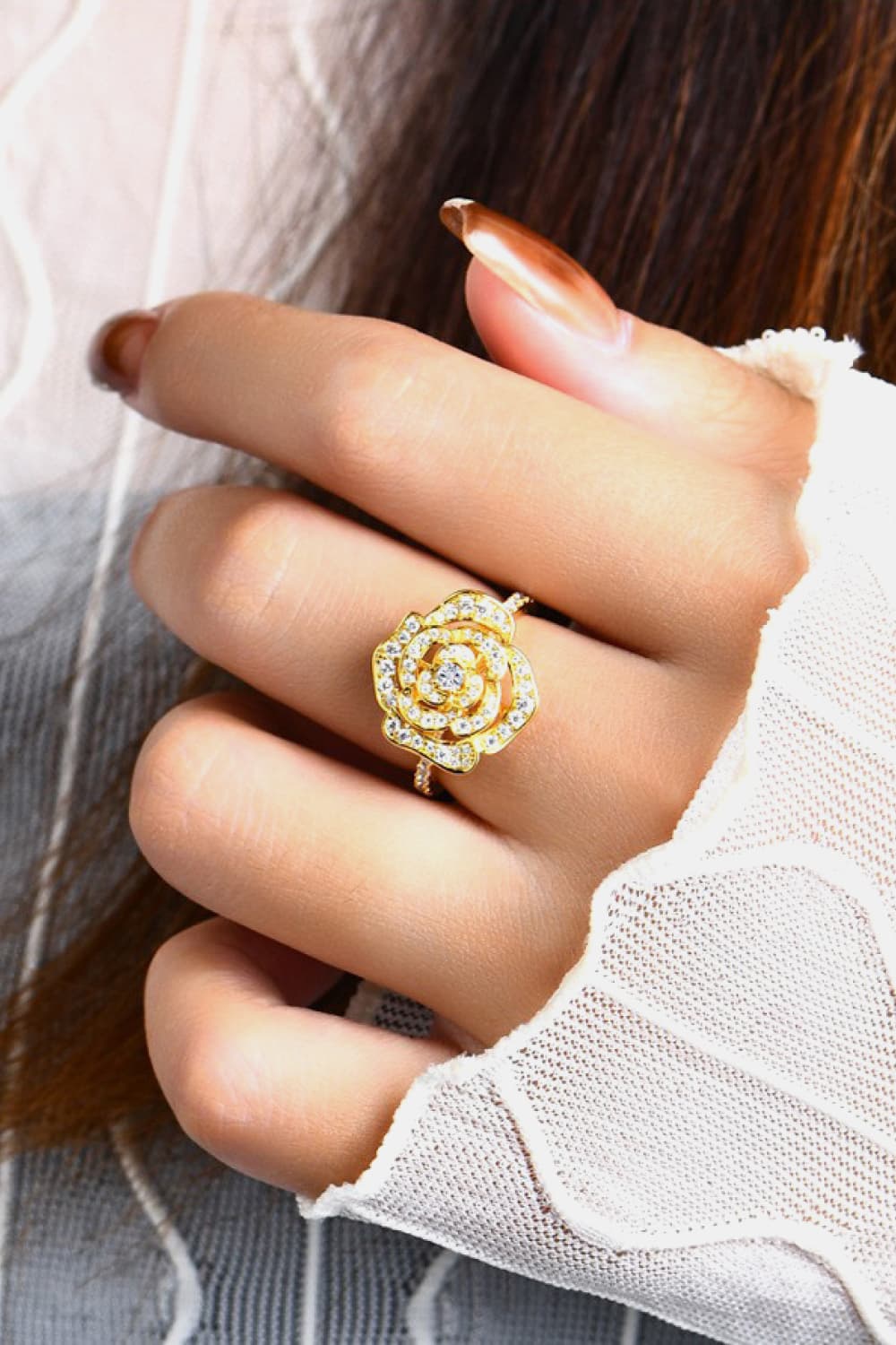 Moissanite Flower Shape Ring | Rings Daverri Fashions