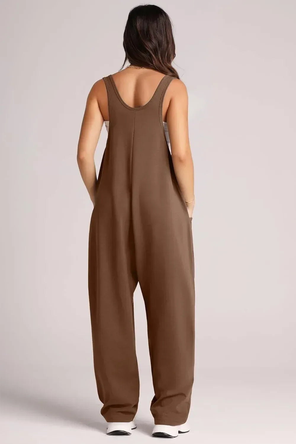 Lovelet Wide Strap Jumpsuit with Pockets - DAVERRI FASHIONS