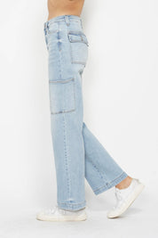 Judy Blue Full Size High Waist Straight Cargo Jeans Jeans