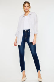Kancan Full Size High Rise Frayed Ankle Skinny Jeans | Daverri Fashions