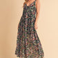 Aemi + Co Printed V-Neck Frill Tiered Cami Dress Cami Dresses