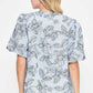 Umgee Floral Print Puff Sleeve Casual Blouse - DAVERRI FASHIONS