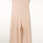 Daverri blush pink ribbed knit sleeveless high-waist wide-leg jumpsuit on hanger