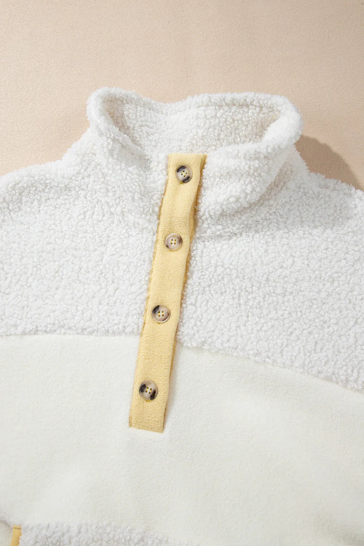 Mock Neck Long Sleeve Sherpa Sweatshirt | Sweatshirts Daverri Fashions