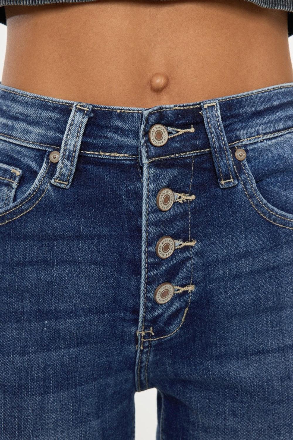 Kancan Full Size Cat's Whiskers Button Fly Denim Shorts | Daverri Fashions