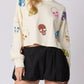 Sequin Skull Long Sleeve Sweatshirt - DAVERRI FASHIONS