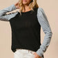 BiBi Cable Sweater Knit Top with Contrast Puff Sleeve - DAVERRI FASHIONS