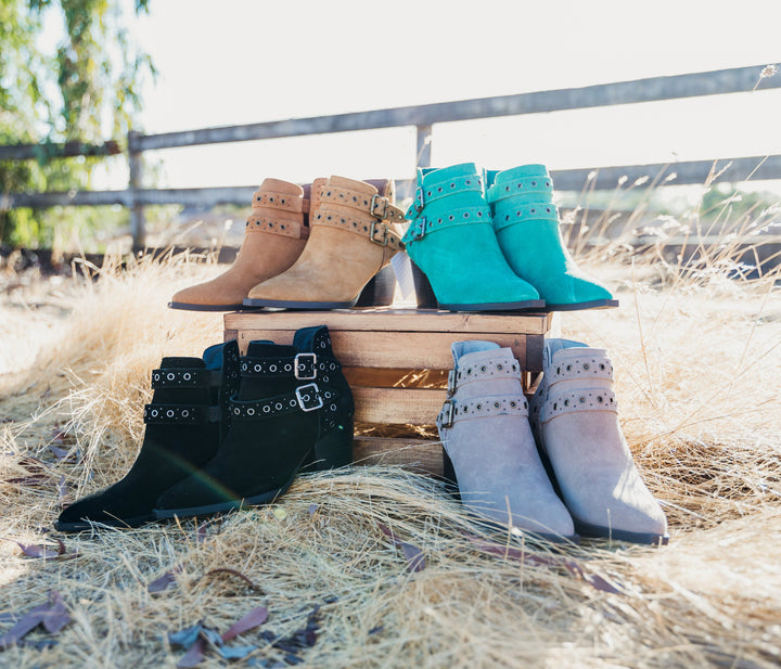 Elsa Suede Ankle Boot in Tan Shoes