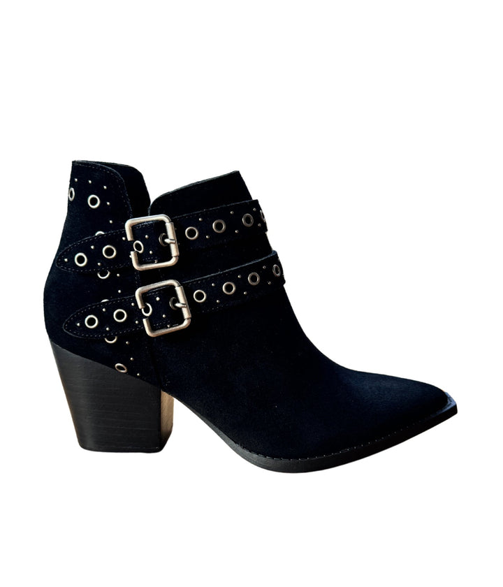 Elsa Suede Ankle Boot in Black Shoes