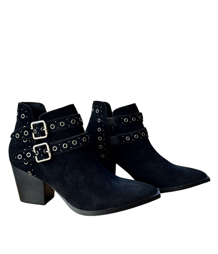 Elsa Suede Ankle Boot in Black Shoes