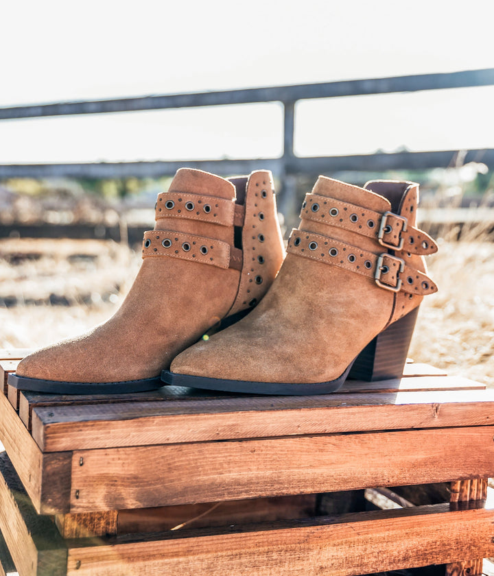 Elsa Suede Ankle Boot in Tan Shoes