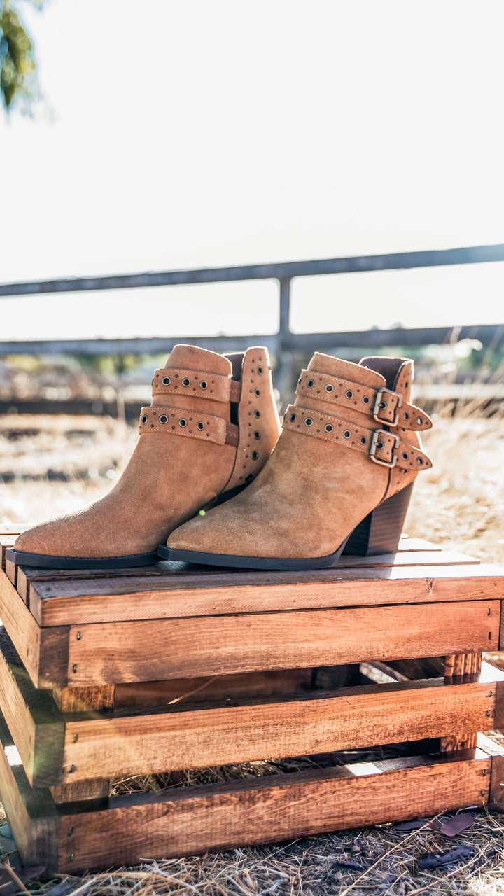 Elsa Suede Ankle Boot in Tan Shoes