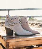 Elsa Leather Ankle Boot in Taupe Shoes