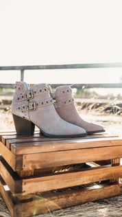 Elsa Leather Ankle Boot in Taupe Shoes