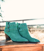 Elsa Leather Ankle Boot in Teal Shoes