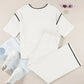 Daverri Fashions Contrast Trim Round Neck Top and Pants Set - DAVERRI FASHIONS