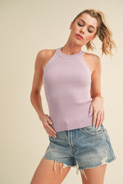 Aemi + Co Grecian Neck Ribbed Tank