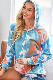 BiBi Tie Dye Jersey Knit Hoodie With Kangaroo Pocket | Hoodies Daverri Fashions