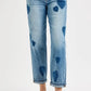 RISEN Full Size Mid Rise Fit-boyfriend Heart Shade Jeans Plus Size Jeans