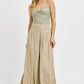 RISEN Shirring Detail Wide Leg Pants Pants