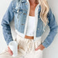 Distressed Zip Up Cropped Hooded Denim Jacket - DAVERRI FASHIONS