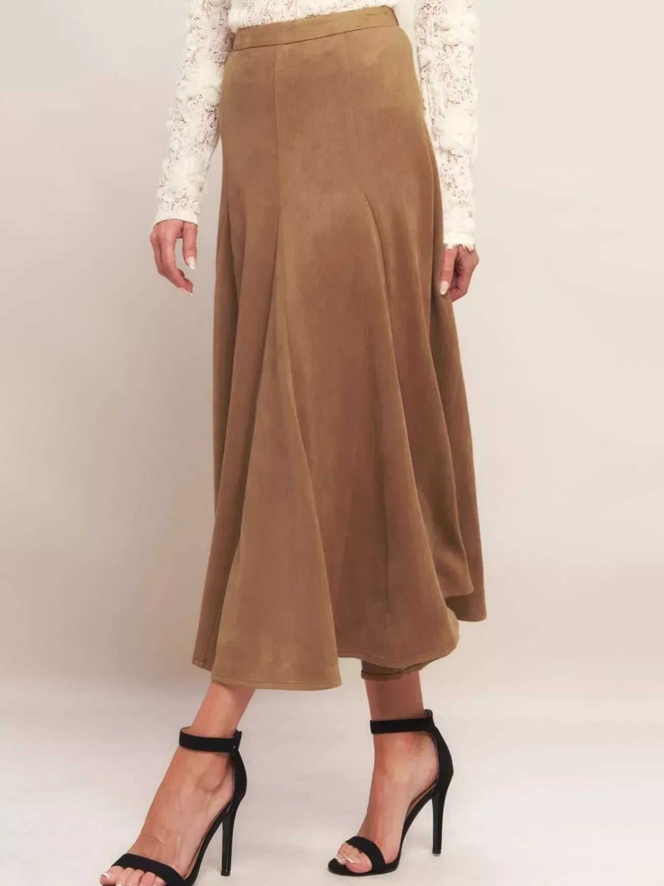Flowy A-Line Midi Skirt - DAVERRI FASHIONS